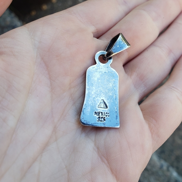 Unique Sterling Silver Mayan Mexican Glyph Pendant - Picture 3 of 4